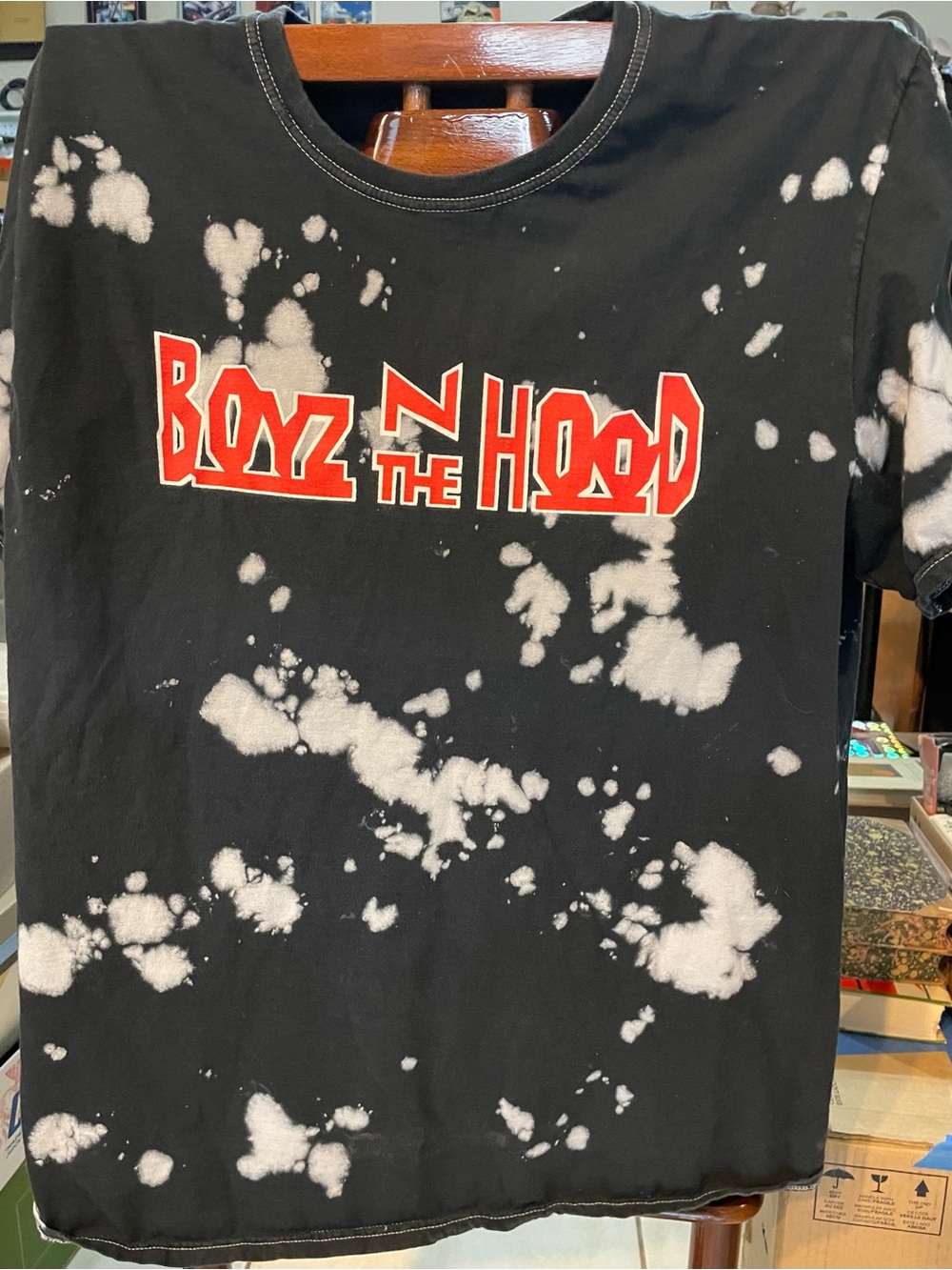 Boys N The Hood Black Tie-Dye Graphic Short Sleeve Tee
